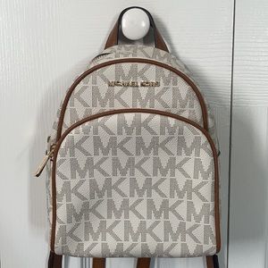 Micheal Kors White mini logo backpack